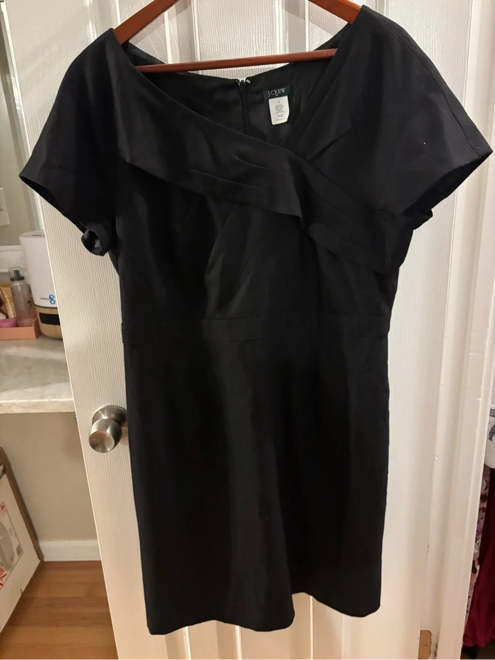 J.Crew Black Off Shoulder Sheath Cocktail Dress Women’s Size 14